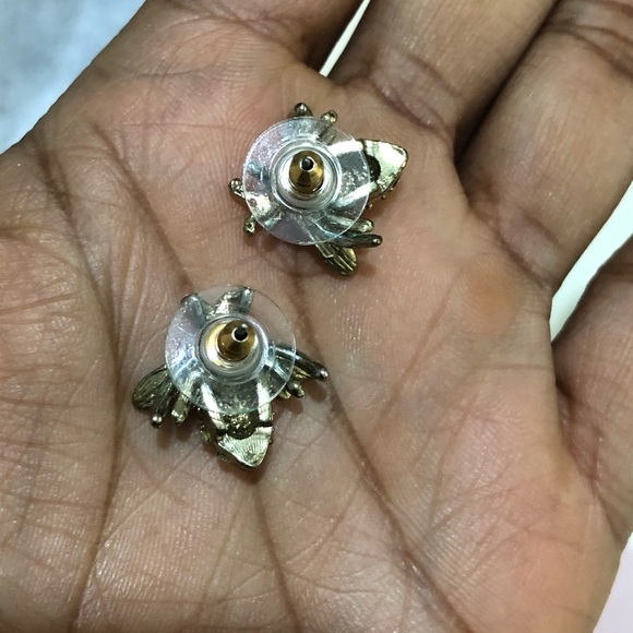 Gold Bumble Bee Earrings - Picture 3 of 4